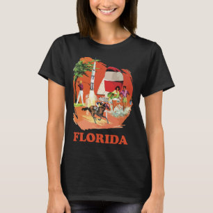 Camiseta Viagem Florida Beach Rocket Retro Vermelho