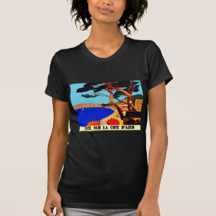 Camiseta Viagem francês Vintage Cote D'Azur