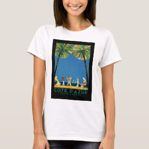 Camiseta Viagem francês Vintage Cote D'Azur