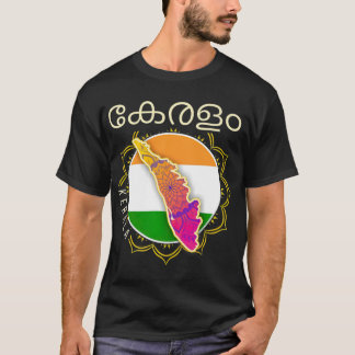 Camiseta Viagem India Kerala Malaialam com um Mandala ou