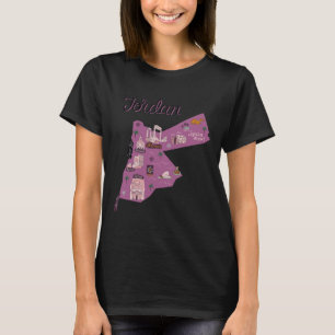 Camiseta Viagem Jordânia Mapa Amã Petra Mar Morto