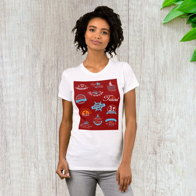 Camiseta Viagem Labels Férias Férias T-Shirt (Criador carregado)