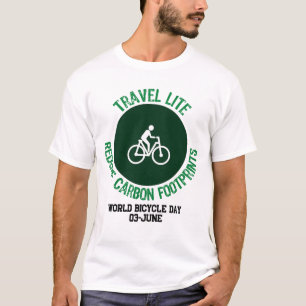 Camiseta Viagem Lite, Reduza As Pegadas De Carbono.w