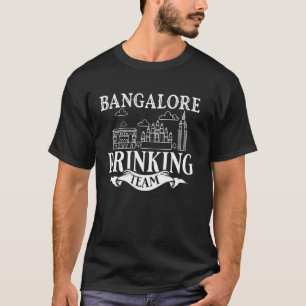Camiseta Viagem Mapa Paisagem Urbana Cidade Bangalore Índia