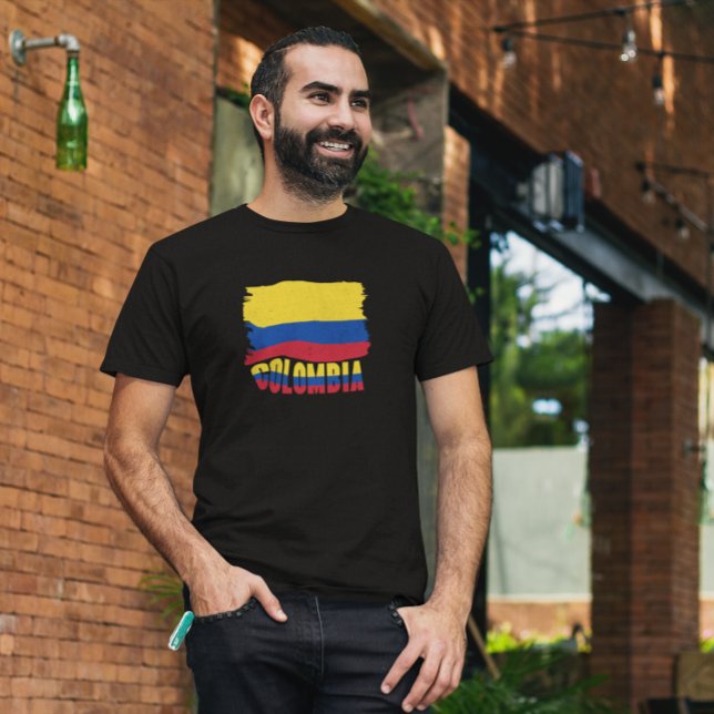 Camiseta Viagem Nacional de Bandeira da Colômbia (Colombia National Flag Travel T-Shirt)