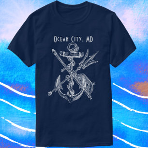 Camiseta Viagem Náutico do Boat de Maryland, Ocean City Mar