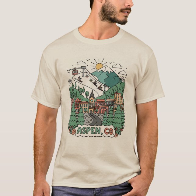 Camiseta Viagem para Aspen Colorado (Frente)