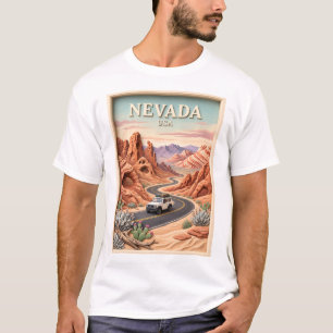 Camiseta Viagem pela Estrada de Nevada Vale do Fogo Textura