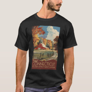 Camiseta Viagem pelo Interior de Connecticut Arte Vintage