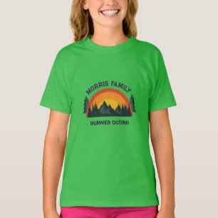 Camiseta Viagem Personalizada da Família Retro Mountain de