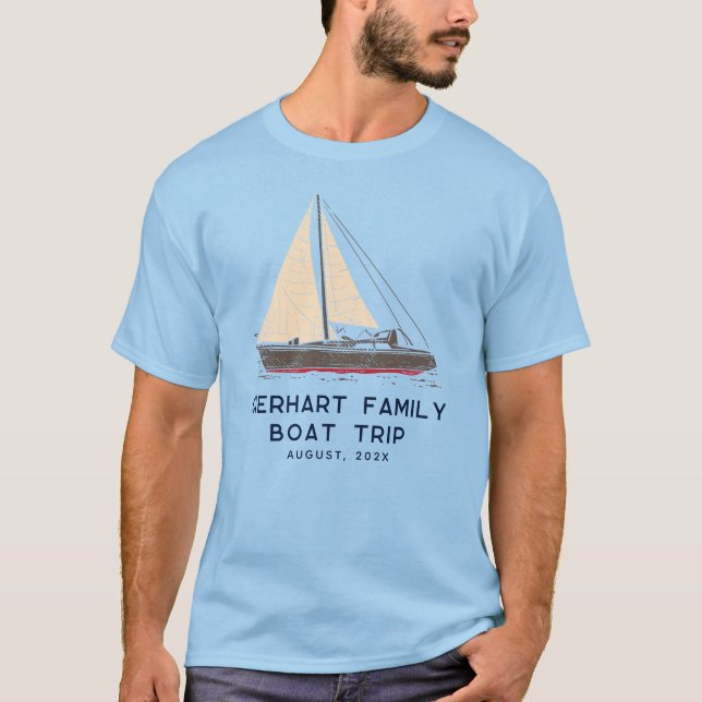 Camiseta Viagem Personalizada de Embarcação da Família Náut (Frente)