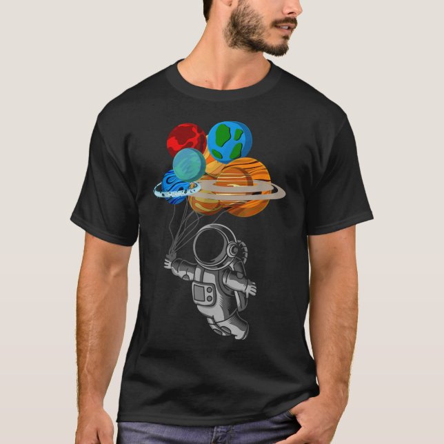 Camiseta Viagem Planetas Planetas Astronauta Cuta Espaço Ex (Frente)