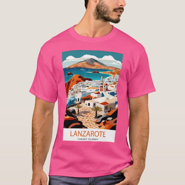 Camiseta Viagem Poster de Lanzarote (Frente)