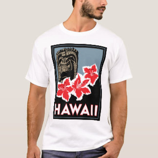Camiseta viagem retro do art deco de Havaí Estados Unidos