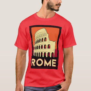 Camiseta viagem retro do vintage de Europa do coliseu de