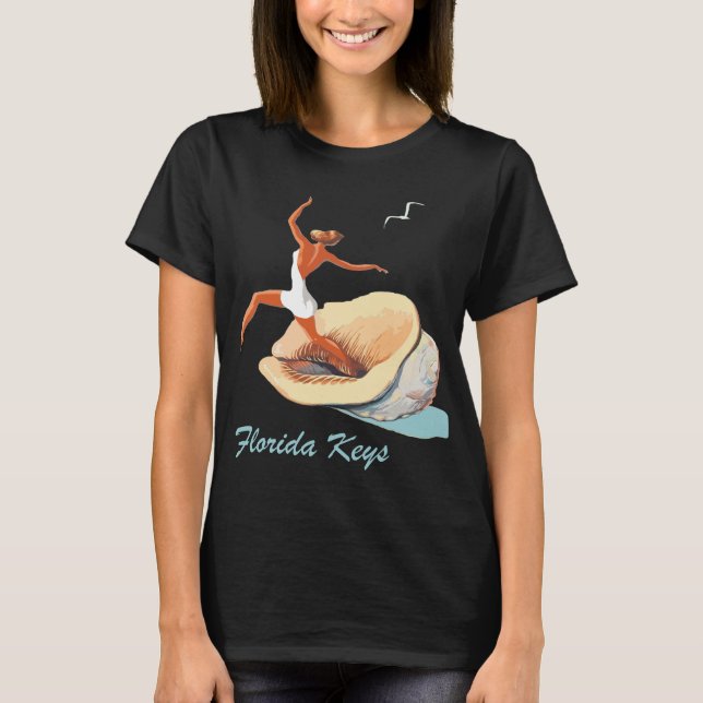 Camiseta Viagem Retro Florida Keys Shell Diver (Frente)