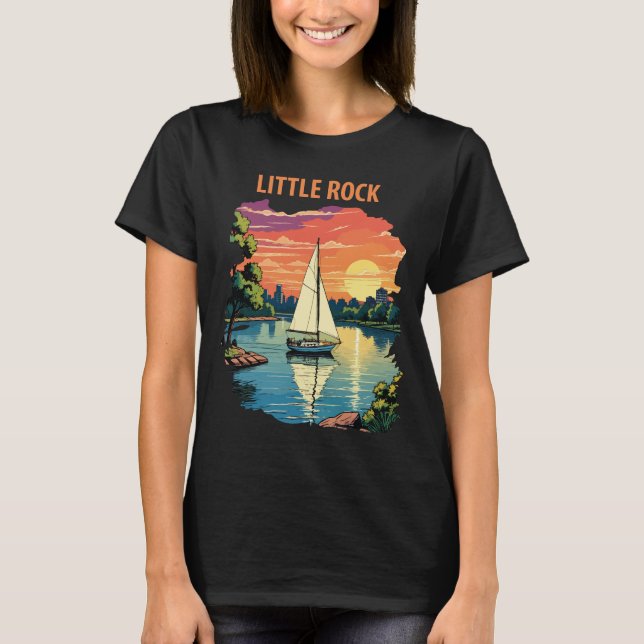 Camiseta Viagem Retro pelo Rio Arkansas em Little Rock (Frente)