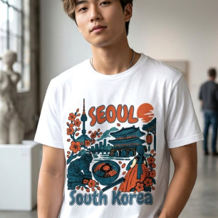 Camiseta Viagem Retro Seul Coreia do Sul