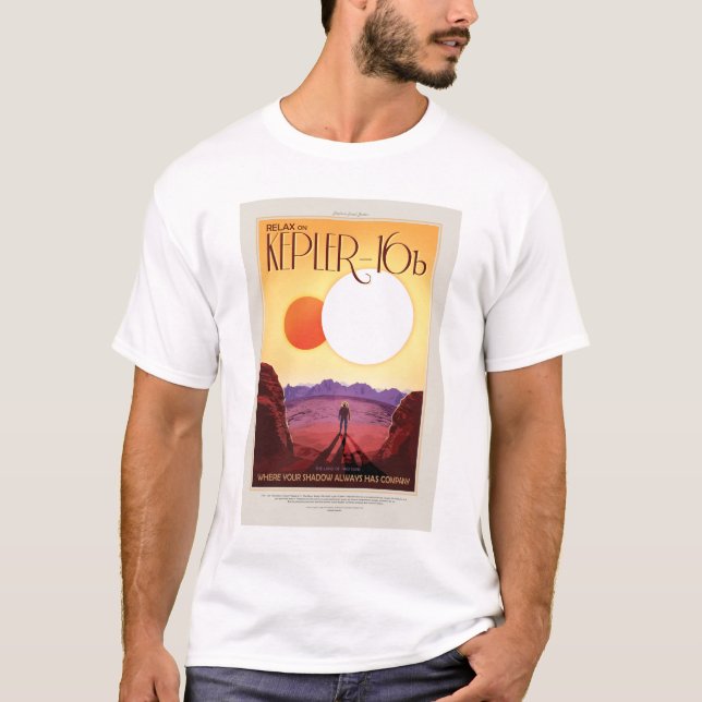 Camiseta Viagem Sci-Fi Ad, Planet Kepler-16b (Frente)