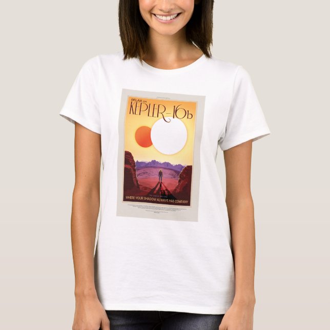 Camiseta Viagem Sci-Fi Ad, Planet Kepler-16b (Frente)
