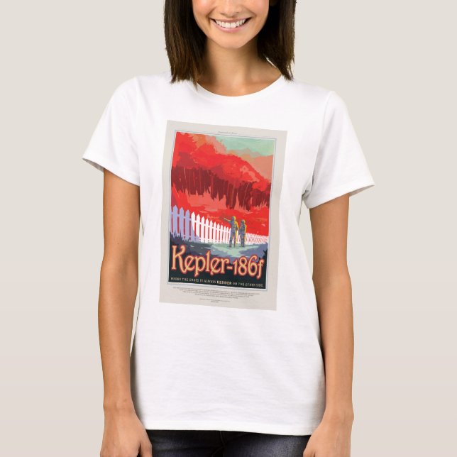 Camiseta Viagem Sci-Fi Ad, Planet Kepler-186f (Frente)