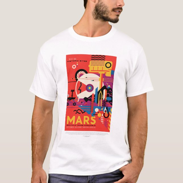 Camiseta Viagem Sci-Fi Ad, Planeta Marte (Frente)