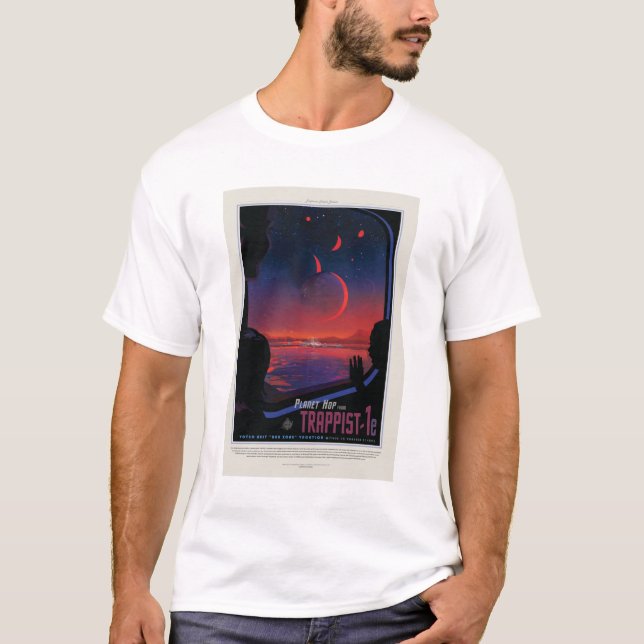 Camiseta Viagem Sci-Fi Ad, Trapista Planeta-1e (Frente)