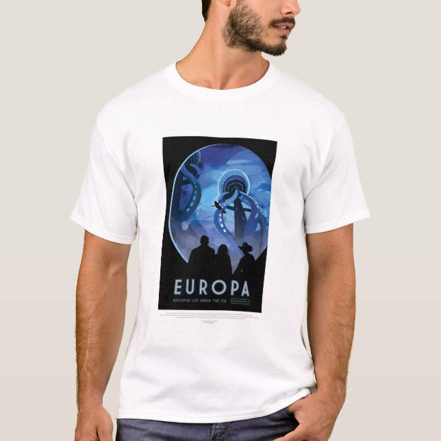 Camiseta Viagem Sci-Fi, Lua Europa (Frente)