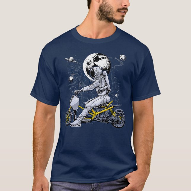 Camiseta Viagem scifi de motocicletas astronautas (Frente)