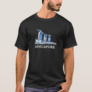 Camiseta Viagem Skyline na moda de Singapura