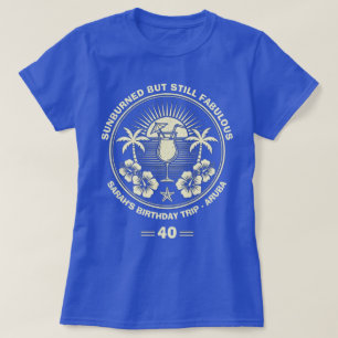 Camiseta Viagem Tropical de Aniversário de Vintagem Persona