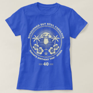 Camiseta Viagem Tropical de Aniversário de Vintagem Persona