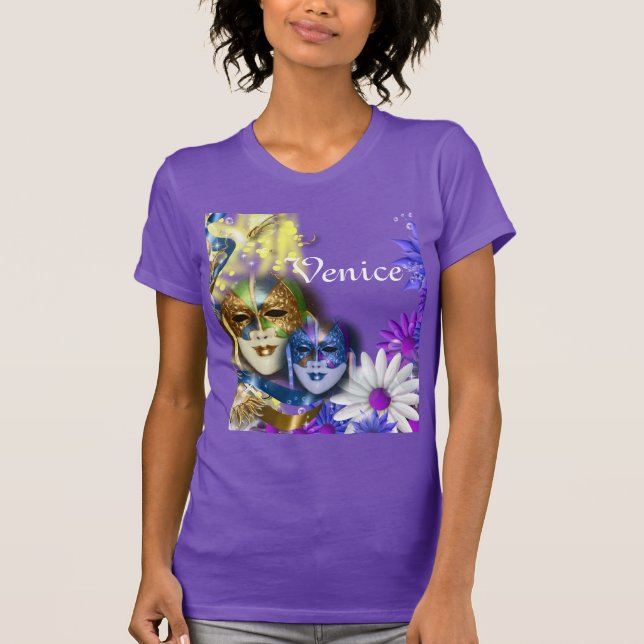 Camiseta Viagem Venetian das meninas das máscaras do (Frente)