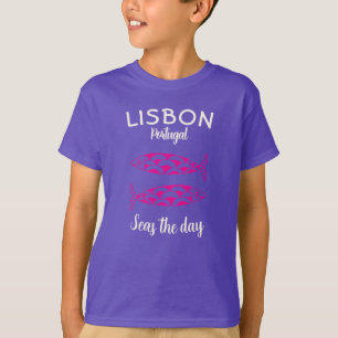 Camiseta Viagem Verde de Lisboa Costeira Portugal