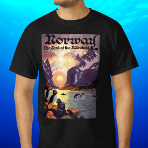 Camiseta Viagens Antigas, Noruega Fiorde Terra do Sol da Me