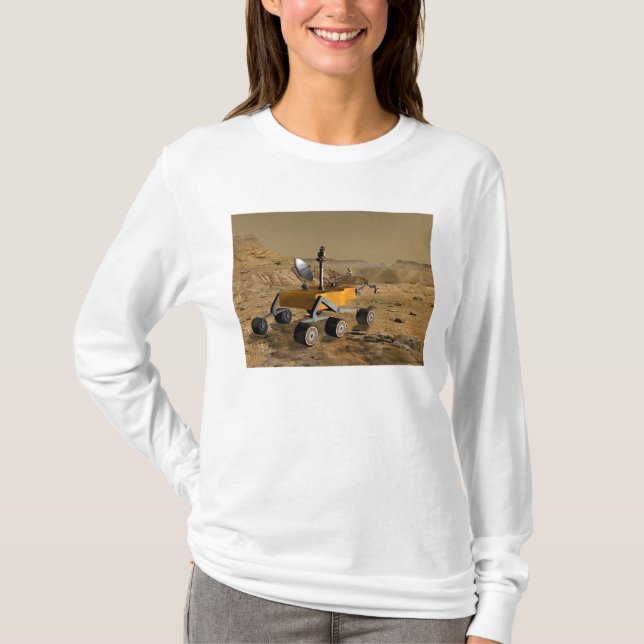 Camiseta Viagens do Laboratório de Ciência Mars perto de um (Frente)