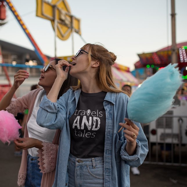 Camiseta Viagens e paletas [Logotipo branco] Camiseta-T fem (Criador carregado)