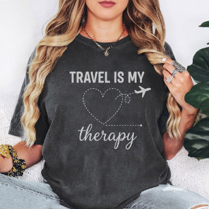 Camiseta Viagens São Minha Terapia Avião Coração Sede de Vi