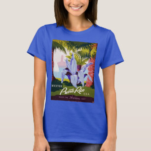 Camiseta Viagens vintage Art, Descubra Porto Rico!