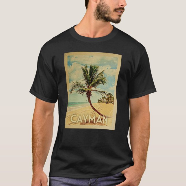 Camiseta Viagens vintage das Ilhas Cayman - Praia (Frente)