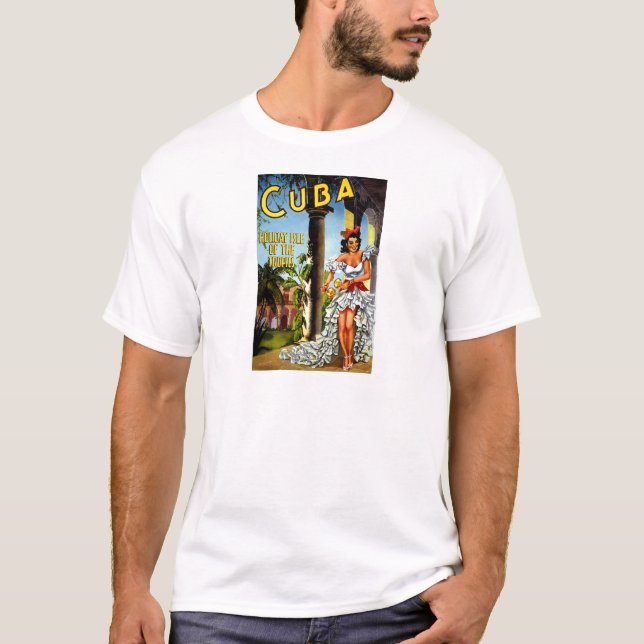 Camiseta Viagens vintage de Dançarino Cubano (Frente)