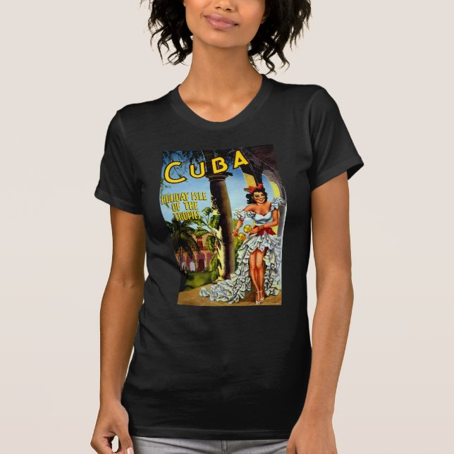Camiseta Viagens vintage de Dançarino Cubano (Frente)