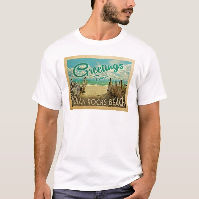 Camiseta Viagens vintage de Praia de Rocks Indianos (Frente)