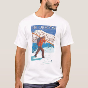 Camiseta Viagens vintage dos esquis da neve do carregando