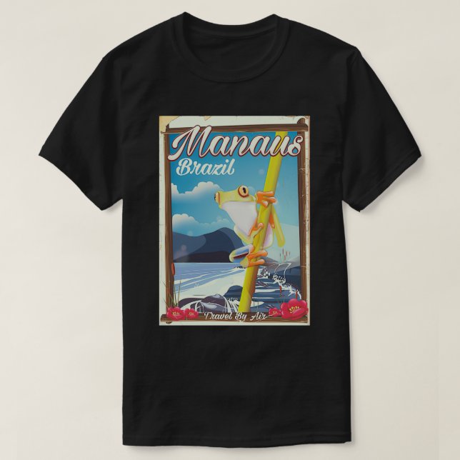 Camiseta Viagens vintage Manaus Brasil (Frente do Design)