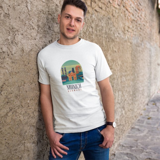 Camiseta Viagens vintage Munique Bavaria Alemanha (Munich Bavaria Germany Vintage Travel T-Shirt)