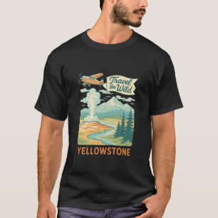 Camiseta Viagens vintage Parque Nacional Wild-Yellowstone