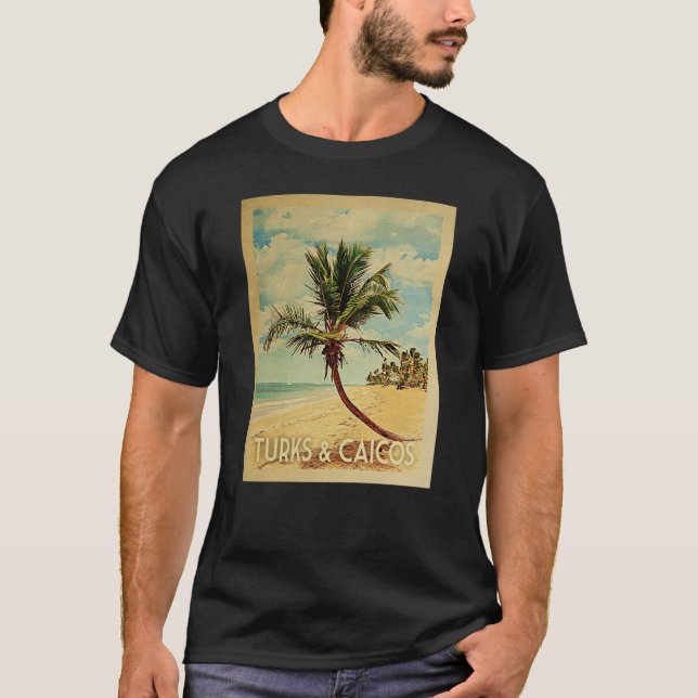 Camiseta Viagens vintage Turks Caicos - Praia (Frente)