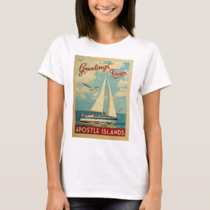Camiseta Viagens vintage Wisconsin do veleiro das ilhas do