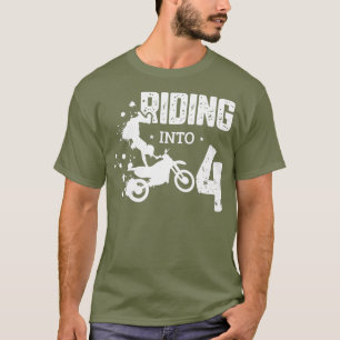 Camiseta Viajando em 4 Crianças de Dirtbike 4º aniversário